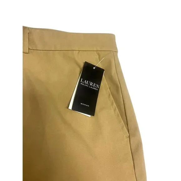 Ralph Lauren Stretch Twill Bermuda Shorts | Plus Size 14W Khaki Tan NWT $90 - Picture 6 of 9